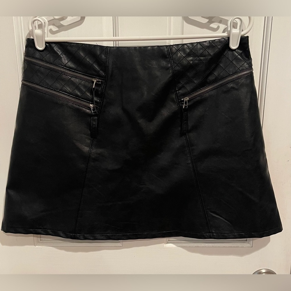 Jolt Black Faux Leather Mini Skirt 13